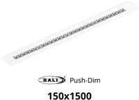 Pragmalux LED Bandrasterarmatuur Optic hoogglans reflector 145x1495mm 36W 4400-4800lm 3000K-3500K-4000K 3CCT CRI>90 UGR<16 wit RAL9003 + Philips DALI driver + plenum