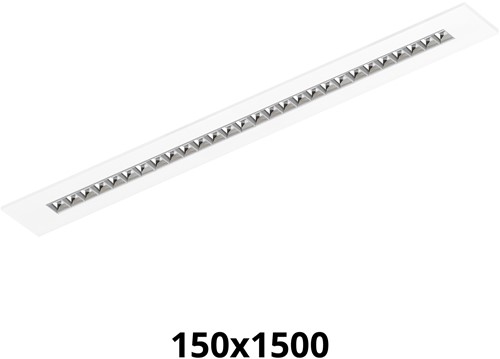 Pragmalux LED Bandrasterarmatuur Optic hoogglans reflector 145x1495mm 36W 4400-4800lm 3000K-3500K-4000K 3CCT CRI>90 UGR<16 wit RAL9003 + Philips DALI driver + plenum-1