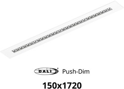 Pragmalux LED Bandrasterarmatuur Optic hoogglans reflector 145x1720mm 36W 4400-4800lm 3000K-3500K-4000K 3CCT CRI>90 UGR<16 wit RAL9003 + Philips DALI driver + plenum
