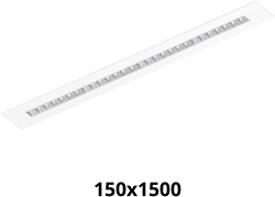 Pragmalux LED Bandrasterarmatuur Optic matte reflector 145x1495mm 26-36W 3550-4750lm 3000K-3500K-4000K 3CCT CRI>90 UGR<16 wit RAL9003 + Philips driver + plenum
