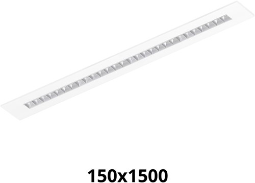 Pragmalux LED Bandrasterarmatuur Optic matte reflector 145x1495mm 36W 4350-4750lm 3000K-3500K-4000K 3CCT CRI>90 UGR<16 wit RAL9003 + Philips DALI driver + plenum-1
