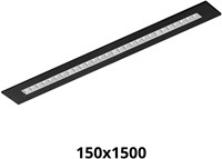 Pragmalux LED Bandrasterarmatuur Optic matte reflector 145x1495mm 26-36W 3550-4750lm 3000K-3500K-4000K 3CCT CRI>90 UGR<16 zwart RAL9005 + Philips driver + plenum