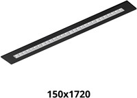 Pragmalux LED Bandrasterarmatuur Optic matte reflector 145x1720mm 26-36W 3550-4750lm 3000K-3500K-4000K 3CCT CRI>90 UGR<16 zwart RAL9005 + Philips driver + plenum