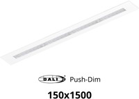Pragmalux LED Bandrasterarmatuur Optic transparant reflector 145x1495mm 36W 4400-4800lm 3000K-3500K-4000K 3CCT CRI>90 UGR<16 wit RAL9003 + Philips DALI driver + plenum