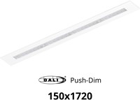 Pragmalux LED Bandrasterarmatuur Optic transparant reflector 145x1720mm 36W 4400-4800lm 3000K-3500K-4000K 3CCT CRI>90 UGR<16 wit RAL9003 + Philips DALI driver + plenum