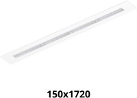 Pragmalux LED Bandrasterarmatuur Optic transparant reflector 145x1720mm 26-36W 3600-4800lm 3000K-3500K-4000K 3CCT CRI>90 UGR<16 wit RAL9003 + Philips driver + plenum