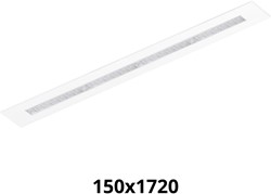 Pragmalux LED Bandrasterarmatuur Optic transparant reflector 145x1720mm 26-36W 3600-4800lm 3000K-3500K-4000K 3CCT CRI>90 UGR<16 wit RAL9003 + Philips driver + plenum