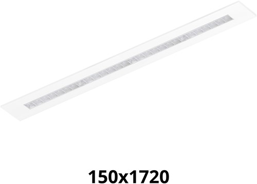 Pragmalux LED Bandrasterarmatuur Optic transparant reflector 145x1720mm 26-36W 3600-4800lm 3000K-3500K-4000K 3CCT CRI>90 UGR<16 wit RAL9003 + Philips driver + plenum