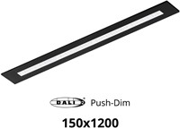 Pragmalux LED Bandrasterarmatuur Optic witte reflector 145x1195mm 36W 4350-4750lm 3000K-3500K-4000K 3CCT CRI>90 UGR<16 zwart RAL9005 + Philips DALI driver + plenum