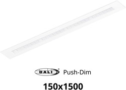 Pragmalux LED Bandrasterarmatuur Optic witte reflector 145x1495mm 36W 4350-4750lm 3000K-3500K-4000K 3CCT CRI>90 UGR<16 wit RAL9003 + Philips DALI driver + plenum