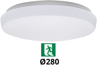 Pragmalux LED Plafonniere / Wandarmatuur Polo G3 IP64 12W 3000K-6000K 3-CCT 1000-1100lm 280 (2x18W) +Noodmodule 3uur manueel