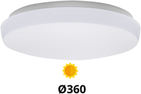 Pragmalux LED Plafonniere / Wandarmatuur Polo G3 IP64 18W 3000K-6000K 3-CCT 1550-1700lm 360 (1x26W) +Daglichtsensor