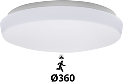 Pragmalux LED Plafonniere / Wandarmatuur Polo G3 IP64 18W 3000K-6000K 3-CCT 1550-1700lm 360 (1x26W) +Bewegingssensor
