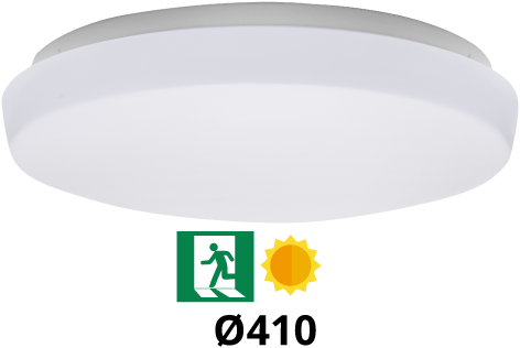 Pragmalux LED Plafonniere / Wandarmatuur Polo G3 IP64 22W 3000K-6000K 3-CCT 1950-2150lm 410 (1x32W) +Daglichtsensor & Noodmodule 3 uur manueel