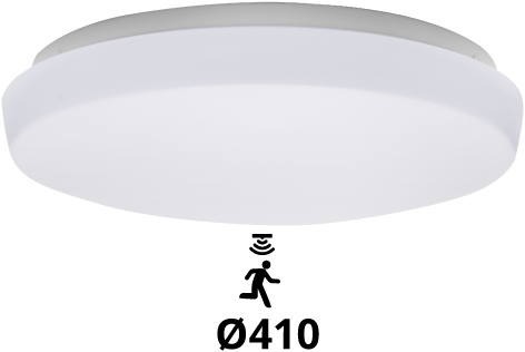 Pragmalux LED Plafonniere / Wandarmatuur Polo G3 IP64 22W 3000K-6000K 3-CCT 1950-2150lm 410 (1x32W) +Bewegingssensor