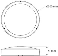 Pragmalux LED Bulkhead Venus G2 IP65 24-42V AC/DC  2,75W-5W 3000K-5000K 3-CCT 295-570lm Ø300 + bewegingssensor-1