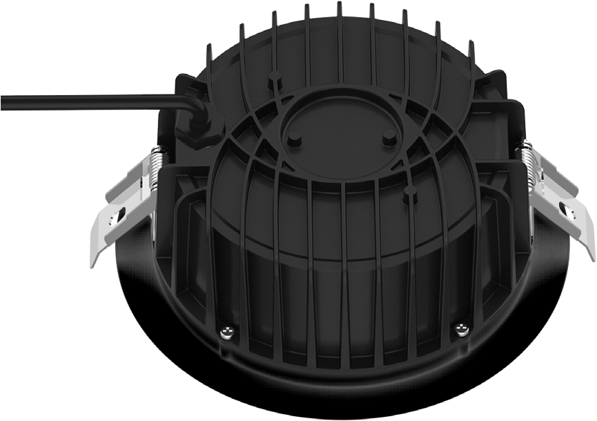 Pragmalux LED Downlight Fora IP65 Ø235 - Ø200 10-20W 900-2000lm 3000K-4000K 2-CCT sort + Universal LED-driver (DALI2, 1-10V, Push-dim)