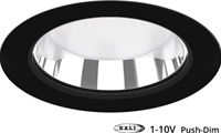 Pragmalux LED Downlight Fora IP65 Ø235 - Ø200 10-20W 900-2000lm 3000K-4000K 2-CCT zwart +Universele LED Driver (DALI2, 1-10V, Push-dim)