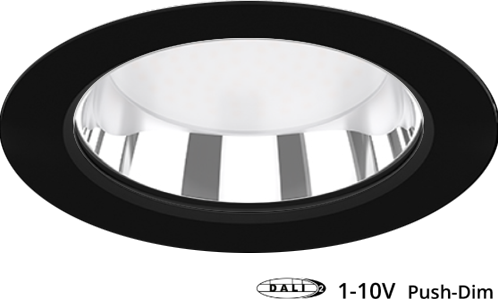 Pragmalux LED Downlight Fora IP65 Ø172 - Ø150 25-30W 2350-3250lm 3000K-4000K 2-CCT zwart +Universele LED Driver (DALI2, 1-10V, Push-dim)