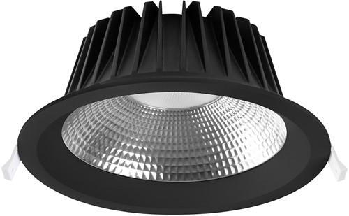 Pragmalux LED Downlight Mondial IP54 facet zwart plat 16W 1700-1800lm 3-CCT CRI>90 UGR<19 60D BØ132 - GØ120 +Philips DALI2 driver-2