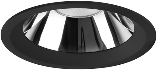 Pragmalux LED Downlight Mondial IP54 hoogglans zwart standaard 6-16W 700-1800lm 3-CCT CRI>90 UGR<19 60D BØ146 - GØ120-130 +Philips driver incl.3P snoer splitter, 1 in 2 uit-1