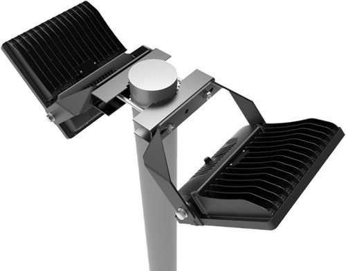 Pragmalux LED Breedstraler Auva 200-300W Bevestigingsklem Paal Ø40-150mm
