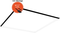 Pragmalux LED Frame Paneel Conto 60x60cm 28-40W 3CCT 3000K-3500K-4000K 3250-5000lm zwart + Philips Driver incl.3P Aansluitsnoer (4x14W)
