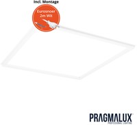 Pragmalux LED Frame Paneel Conto 60x60cm 20-40W 3CCT 3000K-3500K-4000K 2300-5000lm wit + Driver incl.eurosnoer 2m (4x14W)