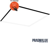 Pragmalux LED Frame Paneel Conto 60x60cm 20-40W 3CCT 3000K-3500K-4000K 2300-5000lm zwart +Driver incl. 3P Aansluitsnoer en splitter en trekontlasting, 1 in 2 uit (4x14W)
