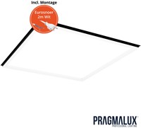 Pragmalux LED Frame Paneel Conto 60x60cm 20-40W 3CCT 3000K-3500K-4000K 2300-5000lm zwart + Driver incl.eurosnoer 2m (4x14W)