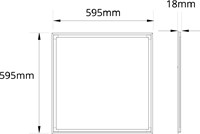 Pragmalux LED Frame Paneel Conto 60x60cm 28-40W 3CCT 3000K-3500K-4000K 3250-5000lm zwart + Philips Driver incl.3P Aansluitsnoer (4x14W)-4