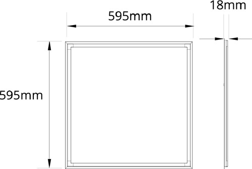 Pragmalux LED Frame Paneel Conto 60x60cm 20-40W 3CCT 3000K-3500K-4000K 2300-5000lm wit + Driver incl.3P Aansluitsnoer (4x14W)-4