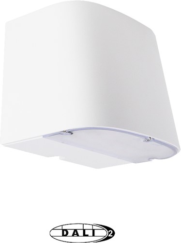 Pragmalux LED Gevelarmatuur Briq Up/Down IP65 C4 Down 7W 800-840lm Up 3W 400-420lm 3000-4000K 2CCT Wit RAL 9003 DALI-2