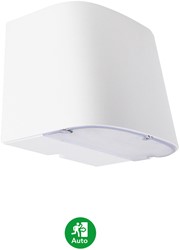 Pragmalux LED Gevelarmatuur Briq Up/Down IP65 C4 Down 7W 800-840lm Up 3W 400-420lm 3000-4000K 2CCT Wit RAL 9003+noodmodule zelftest 1uur