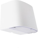 Pragmalux LED Gevelarmatuur Briq Up/Down IP65 C4 Down 7W 800-840lm Up 3W 400-420lm 3000-4000K 2CCT Wit RAL 9003 + Daglichtsensor+noodmodule zelftest 1uur-1