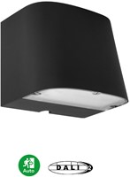 Pragmalux LED Gevelarmatuur Briq Up/Down IP65 C4 Down 7W 800-840lm Up 3W 400-420lm 3000-4000K 2CCT Grafiet Zwart RAL9011 DALI-2+noodmodule zelftest 1uur