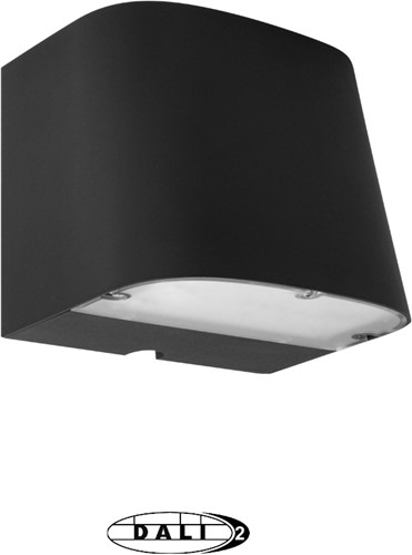 Pragmalux LED Gevelarmatuur Briq Up/Down IP65 C4 Down 7W 800-840lm Up 3W 400-420lm 3000-4000K 2CCT Grafiet Zwart RAL9011 DALI-2