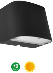 Pragmalux LED Gevelarmatuur Briq Up/Down IP65 C4 Down 7W 800-840lm Up 3W 400-420lm 3000-4000K 2CCT Grafiet Zwart RAL9011 + Daglichtsensor+noodmodule zelftest 1uur