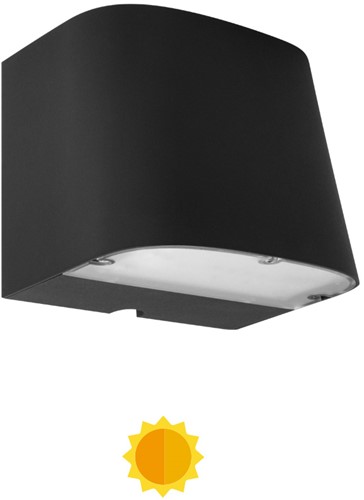 Pragmalux LED Gevelarmatuur Briq Up/Down IP65 C4 Down 7W 800-840lm Up 3W 400-420lm 3000-4000K 2CCT Grafiet Zwart RAL9011 + Daglichtsensor