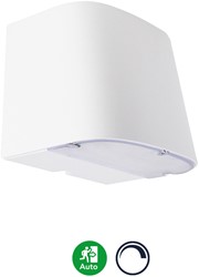 Pragmalux LED Gevelarmatuur Briq Up/Down IP65 C4 Down 7W 800-840lm Up 3W 400-420lm 3000-4000K 2CCT Wit RAL 9003 fase dimbaar+noodmodule zelftest 1uur