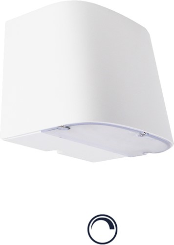 Pragmalux LED Gevelarmatuur Briq Up/Down IP65 C4 Down 7W 800-840lm Up 3W 400-420lm 3000-4000K 2CCT Wit RAL 9003 fase dimbaar