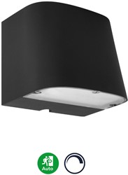 Pragmalux LED Gevelarmatuur Briq Up/Down IP65 C4 Down 7W 800-840lm Up 3W 400-420lm 3000-4000K 2CCT Grafiet Zwart RAL9011 fase dimbaar+noodmodule zelftest 1uur