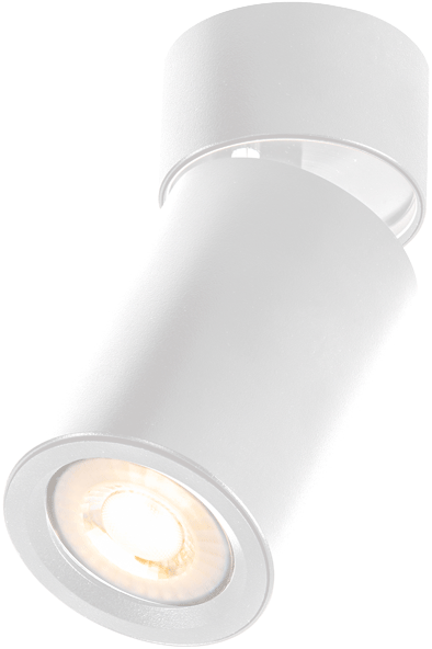 Pragmalux Overflademonteret spot Penda Rund Tiltable hvid RAL9003 - inkl. GU10 Fitting