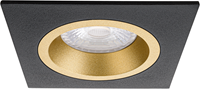Pragmalux Inbouwspot Ados Vierkant Zwart RAL9004/Goud RAL1003 - Incl. GU10 Fitting