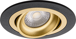 Pragmalux Inbouwspot Alpha Rond Kantelbaar Zwart RAL9004/Goud RAL1003 - Incl. GU10 Fitting