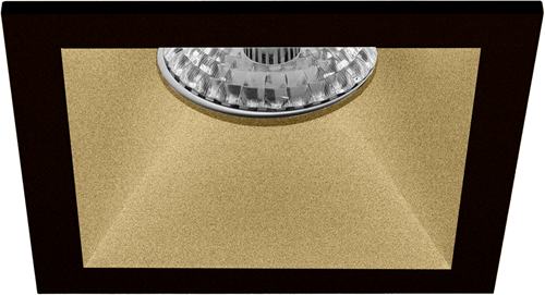 Pragmalux Inbouwspot Apollo Vierkant Verdiept Zwart/Goud - Incl. GU10 Fitting