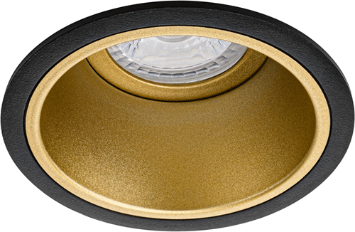 Pragmalux Inbouwspot Mido Rond Zwart/Goud - Incl. GU10 Fitting