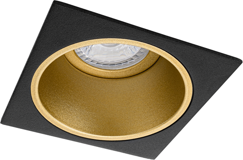 Pragmalux Inbouwspot Mido Vierkant Zwart/Goud - Incl. GU10 Fitting