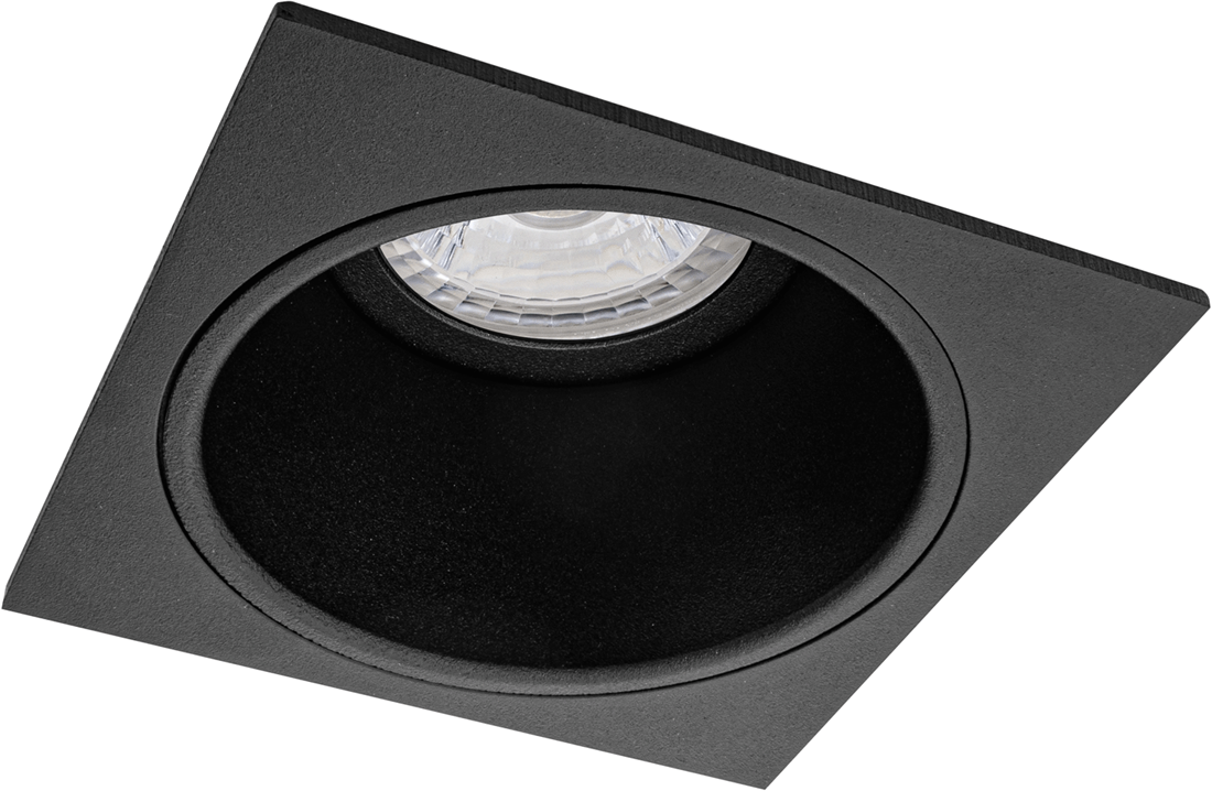 Pragmalux indbygget spot Mido firkantet sort RAL9004 - inkl. GU10 fitting