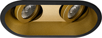 Pragmalux Inbouwspot Zena Rond 2V Kantelbaar Zwart RAL9004/Goud RAL1003 - Incl. GU10 Fitting